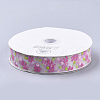 Flower Pattern Printed Polyester Organza Ribbons ORIB-Q034-06-2