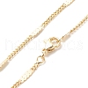 Brass Curb Chains with Rectangle Necklace for Women NJEW-P265-41G-1