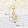 Brass Micro Pave Clear Cubic Zirconia Crown Initial Pendant Necklaces FS-WGD727C-15-1