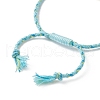 Natural Cowrie Shell with Evil Eye Braided Bead Bracelet with Nylon & Cotton Cord for Women BJEW-JB09140-7