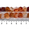 Natural Red Agate Star Cut Round Beads Strands G-M418-C04-01-5