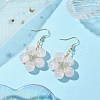 Rose Quartz Dangle Earrings EJEW-JE05918-2