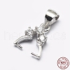 Anti-Tarnish Rhodium Plated 925 Sterling Silver Micro Pave Cubic Zirconia Pendant Bails STER-P034-30P-4