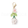 Flower Bud Glass Pearl & Seed Beads Pendant Decorations HJEW-MZ00275-04-2