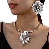 Flower Alloy Pendant Necklaces & Stud Earring Sets for Women FS-WGCE08A-01-5