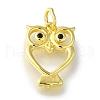 Owl Rack Plating Brass Micro Pave Cubic Zirconia Pendant KK-H485-17G-1