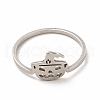 304 Stainless Steel Halloween Pumpkin Finger Ring for Women RJEW-K239-02P-1