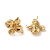 Brass Micro Pave Cubic Zirconia Stud Earring Findings KK-P285-05G-2