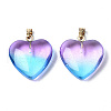 Two Tone Spray Painted Glass Pendants GLAA-N035-016-C02-3