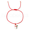 Christmas Alloy Enamel Charm Brided Cord Bracelets ZI9158-2-1