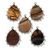 Natural Tiger Eye Pendants G-D072-01P-09-1