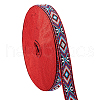 Ethnic Style Embroidery Rhombus Polyester Ribbon OCOR-WH0078-237-1-1