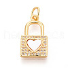 Brass Micro Pave Clear Cubic Zirconia Pendants KK-N268-17G-1