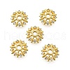Flower Brass Micro Pave Cubic Zirconia Bead Caps KK-K300-04C-G-1