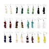 Natural & Synthetic Mixed Stone Chip Beads Dangle Earrings EJEW-JE04649-1