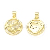 Rack Plating Brass Micro Pave Cubic Zirconia Pendants KK-C011-35G-1