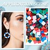 SUNNYCLUE 800Pcs 10 Colors Opaque Acrylic Slide Charms OACR-SC0001-36B-5