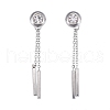 304 Stainless Steel Chain Tassel Earrings EJEW-I248-25-2