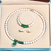 Mother's Day Jewellery Natural Freshwater Pearl Chrysoprase Beaded Necklace & Bracelets & Earrings Sets for Women WGE4EAE-45-1