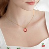 Handmade Millefiori Glass Pendants PALLOY-CJ00001-7