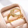 304 Stainless Steel Open Cuff Ring RJEW-Z082-01F-G-2