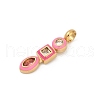 304 Stainless Steel Pave Cubic Zirconia Enamel Pendants STAS-D305-03G-2
