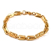 PVD Vacuum Plating 201 Stainless Steel Link Chain Bracelets BJEW-B078-84G-1