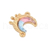 304 Stainless Steel & Resin Melting Moon Connector Charms STAS-C121-03G-2