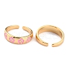 Brass Enamel Cuff Rings RJEW-H543-17G-3