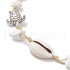 Beach Starfish Turtle Synthetic Magnesite & Natural Cowrie Shell Beaded Anklets AJEW-AN00687-03-4
