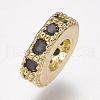 Brass Micro Pave Cubic Zirconia Bead Spacers ZIRC-K074-12-01-2