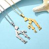 2Pcs 2 Colors 304 Stainless Steel Mom and Daughter Pendant Necklaces for Mother's Day Gift NJEW-JN05193-2