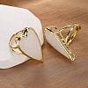 Heart Natural Gemstone Finger Rings RJEW-M076-03G-5