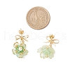 Flower Handmade Glass Seed Beads Dangle Stud Earrings EJEW-MZ00471-03-4