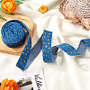 5 Yards Polyester 3D Star Gold Stamping Ribbon OCOR-TAC0023-14C-14