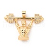 Brass Micro Pave Cubic Zirconia Pendants KK-P250-11G-1