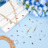 24Pcs 12 Colors Brass Cubic Zirconia Charms FIND-HS0001-13-6
