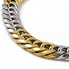 Two Tone Vacuum Plating 201 Stainless Steel Curb Chain Bracelet with 304 Stainless Steel Clasps for Men Women BJEW-M235-02E-GP-2