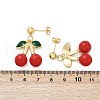 Brass Enamel Dangle Stud Earrings EJEW-Q036-06G-3