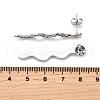 304 Stainless Steel Rhinestone Stud Earrings EJEW-Z116-01P-3