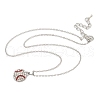 Zinc Alloy Crystal Rhinestone Sport Ball Pendant Cable Chain Necklaces NJEW-U024-01P-02-4