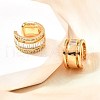 Brass Micro Pave Clear Cubic Zirconia Cuff Earrings EJEW-F370-15G-6