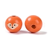 Animal Themes Printed Wood European Beads WOOD-M013-01B-2