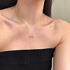 Rainbow 925 Sterling Silver Micro Pave Cubic Zirconia Pendant Necklaces for Women NJEW-F338-06P-7