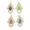 Brass Micro Pave Clear Cubic Zirconia Pendants KK-Q813-04G-1