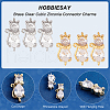 HOBBIESAY 12Pcs 2 Colors Brass Clear Cubic Zirconia Connector Charms FIND-HY0001-24-4