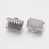 Tarnish Resistant 304 Stainless Steel Ribbon Crimp Ends STAS-G187-25P-10.5mm-2