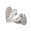 Leaf 304 Stainless Steel Stud Earrings for Women EJEW-L272-034P-01-2