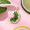 Orange Glass Pearl & Glass Beads Pendant Decorations HJEW-TA00336-01-1