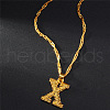 Brass Initial Pendant Necklaces FS-WG68BA5-24-1